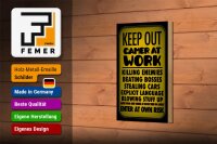 Holzschild Spruch 12x18cm Keep out gamer at work enter