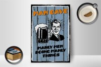 Holzschild Spruch 12x18cm Man cave Bier manly men doing