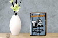 Holzschild Spruch 12x18cm Man cave Bier manly men doing