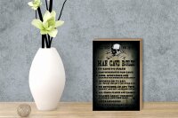 Holzschild Spruch 12x18cm Man cave rules wine spritzers