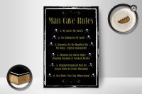 Holzschild Spruch 12x18cm Man cave Rules no sitting Spot
