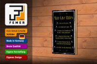 Holzschild Spruch 12x18cm Man cave Rules no sitting Spot