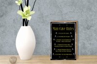 Holzschild Spruch 12x18cm Man cave Rules no sitting Spot