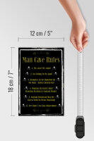 Holzschild Spruch 12x18cm Man cave Rules no sitting Spot