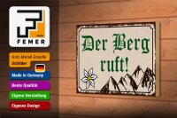 Holzschild Spruch 18x12cm Der Berg ruft Wanddeko
