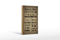 Holzschild Spruch 12x18cm Bathroom Rules Ladies Gentlemen