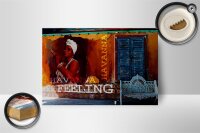 Holzschild Spruch 18x12cm Havanna Feeling Frau mit Zigarre