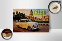 Holzschild Spruch 18x12cm Cuba Auto weisser Oldtimer