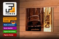 Holzschild Spruch 18x12cm Cuba Auto Oldtimer Retro