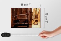 Holzschild Spruch 18x12cm Cuba Auto Oldtimer Retro