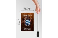 Holzschild Spruch 12x18cm Königreich Bayern Holzoptik