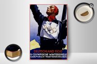 Holzschild Spruch 12x18cm Olympische Winterspiele 1936