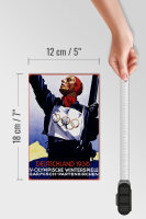 Holzschild Spruch 12x18cm Olympische Winterspiele 1936
