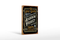 Holzschild Spruch 12x18cm Bourbon Whiskey shots on rocks