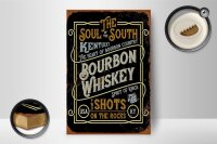 Holzschild Spruch 12x18cm Bourbon Whiskey shots on rocks