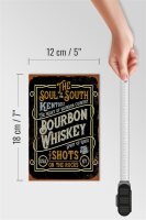 Holzschild Spruch 12x18cm Bourbon Whiskey shots on rocks