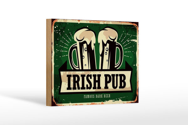 Holzschild Spruch 18x12cm Irish Pub famous dark beer Bier