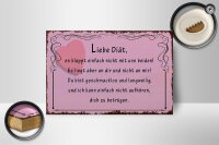 Holzschild Spruch 18x12cm liebe Diät klappt nicht mit uns