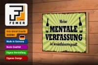 Holzschild Alkohol 18x12cm meine mentale Verfassung ist