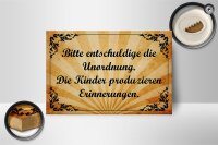 Holzschild Spruch 18x12cm Bitte entschuldige die Unordnung