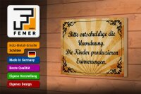 Holzschild Spruch 18x12cm Bitte entschuldige die Unordnung