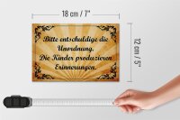 Holzschild Spruch 18x12cm Bitte entschuldige die Unordnung