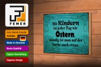 Holzschild Spruch 18x12cm mit Kindern ist jeder Tag Ostern