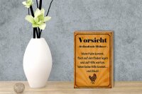Holzschild Spruch 12x18cm Vorsicht freilaufende Hühner