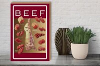 Holzschild Metzgerei 30x40 cm beef cut verschiedene Stücke vom Fleisch Schild