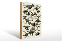 Holzschild Hinweis 30x40 cm Dinosaurs of the cretaceous Period Deko Schild