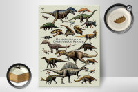 Holzschild Hinweis 30x40 cm Dinosaurs of the cretaceous Period Deko Schild