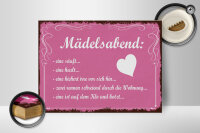 Holzschild Spruch 30x40 cm Mädelsabend eine säuft eine heult Deko Schild