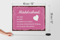 Holzschild Spruch 30x40 cm Mädelsabend eine säuft eine heult Deko Schild