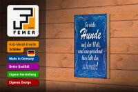 Holzschild Spruch 12x18cm so viele Hunde auf der Welt