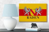 Holzschild Flagge 18x12cm Baden Wappen Wanddeko