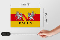 Holzschild Flagge 18x12cm Baden Wappen Wanddeko
