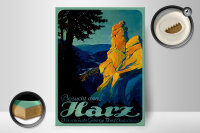 Holzschild Reise 30x40 cm Besuch den Harz Das schönste Gebirge Deko Schild