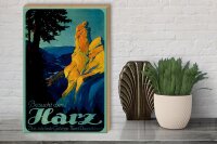 Holzschild Reise 30x40 cm Besuch den Harz Das schönste Gebirge Deko Schild