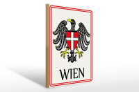 Holzschild Hinweis 30x40 cm Wien Wappen Österreich...