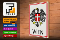 Holzschild Hinweis 30x40 cm Wien Wappen Österreich Deko Schild