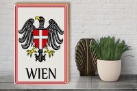 Holzschild Hinweis 30x40 cm Wien Wappen Österreich Deko Schild
