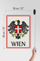 Holzschild Hinweis 30x40 cm Wien Wappen Österreich Deko Schild