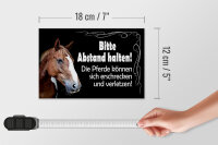 Holzschild Spruch 18x12cm bitte Abstand halten Pferde
