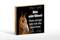 Holzschild Spruch 18x12cm bitte nicht füttern Pferde
