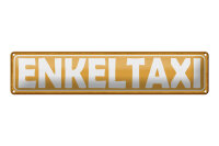 Blechschild Hinweis 46x10 cm Enkeltaxi oranges Deko Schild