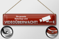 Blechschild Hinweis 46x10 cm Die gesamte Reitanlage wird...