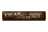 Blechschild Hinweis 46x10 cm Cigar Lounge braunes Deko...