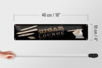 Blechschild Hinweis 46x10 cm Cigar Lounge schwarzes Deko Schild