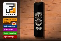 Blechschild Hinweis 46x10 cm Gentlemans Chopper Motorrad Schild