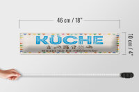 Blechschild Hinweis 46x10 cm Küche Eintritt nur für Hilfsbereite Deko Schild